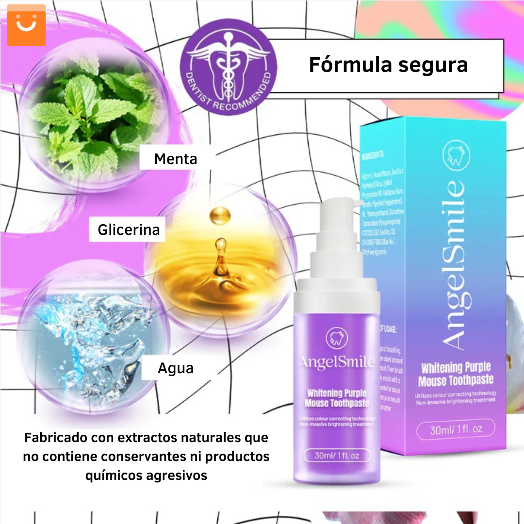 ⚡ Oferta Flash | AngelSmile™- Pasta de dientes en mousse morada blanqueadora