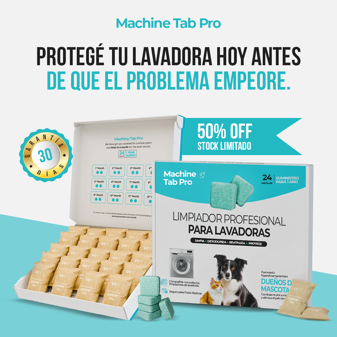 Machine Tab Pro™ - Tu lavadora limpia de verdad, no solo por fuera.