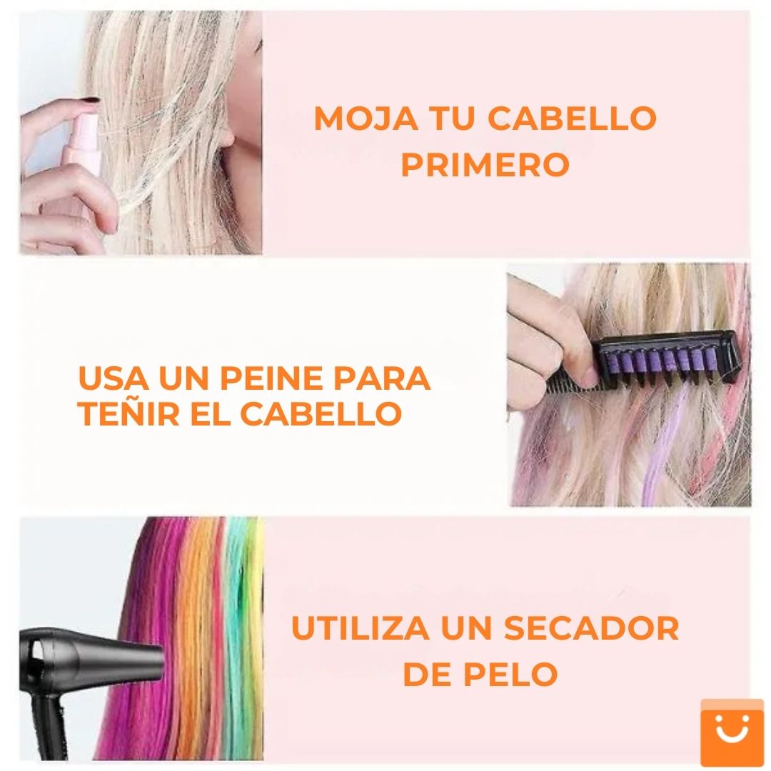 SPARKCOLORS™ - PEINES DE TINTE INSTANTÁNEO PARA EL CABELLO - SET DE 10+10 GRATIS