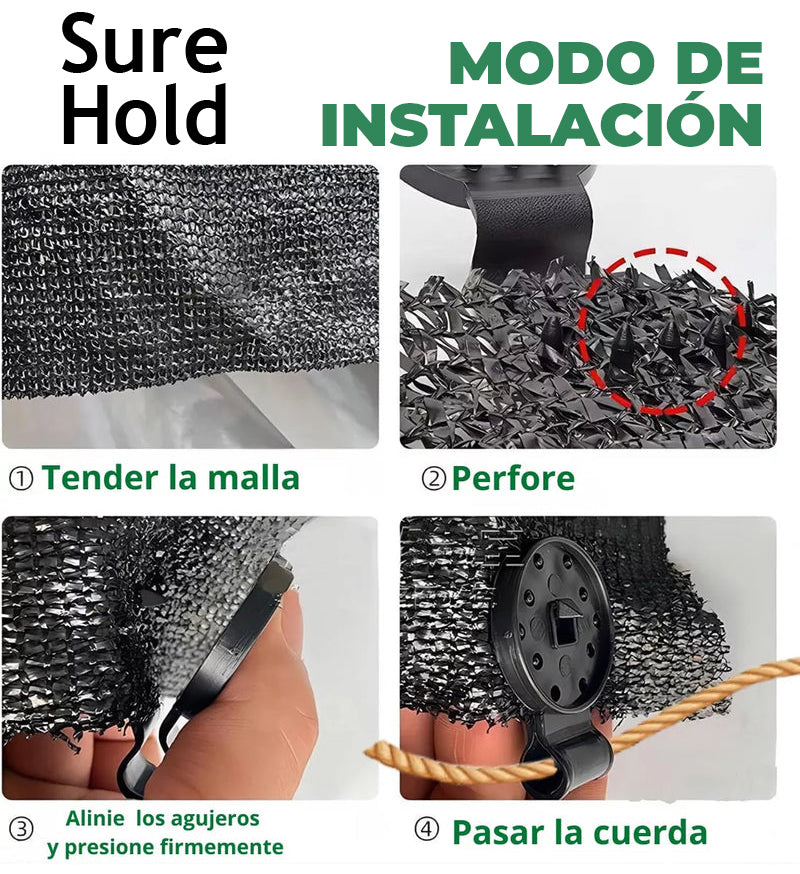SureHold™ - Clips de plástico para tela de sombra