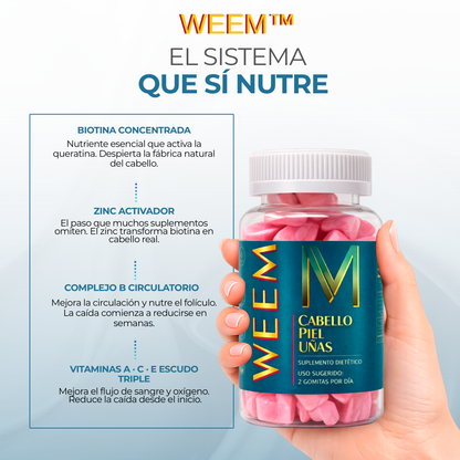 Weem™ | Gomitas Vitamínicas para Cabello, Piel y Uñas