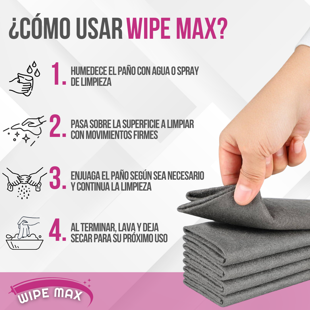 Wipe Max™ – Limpieza impecable, solo con agua
