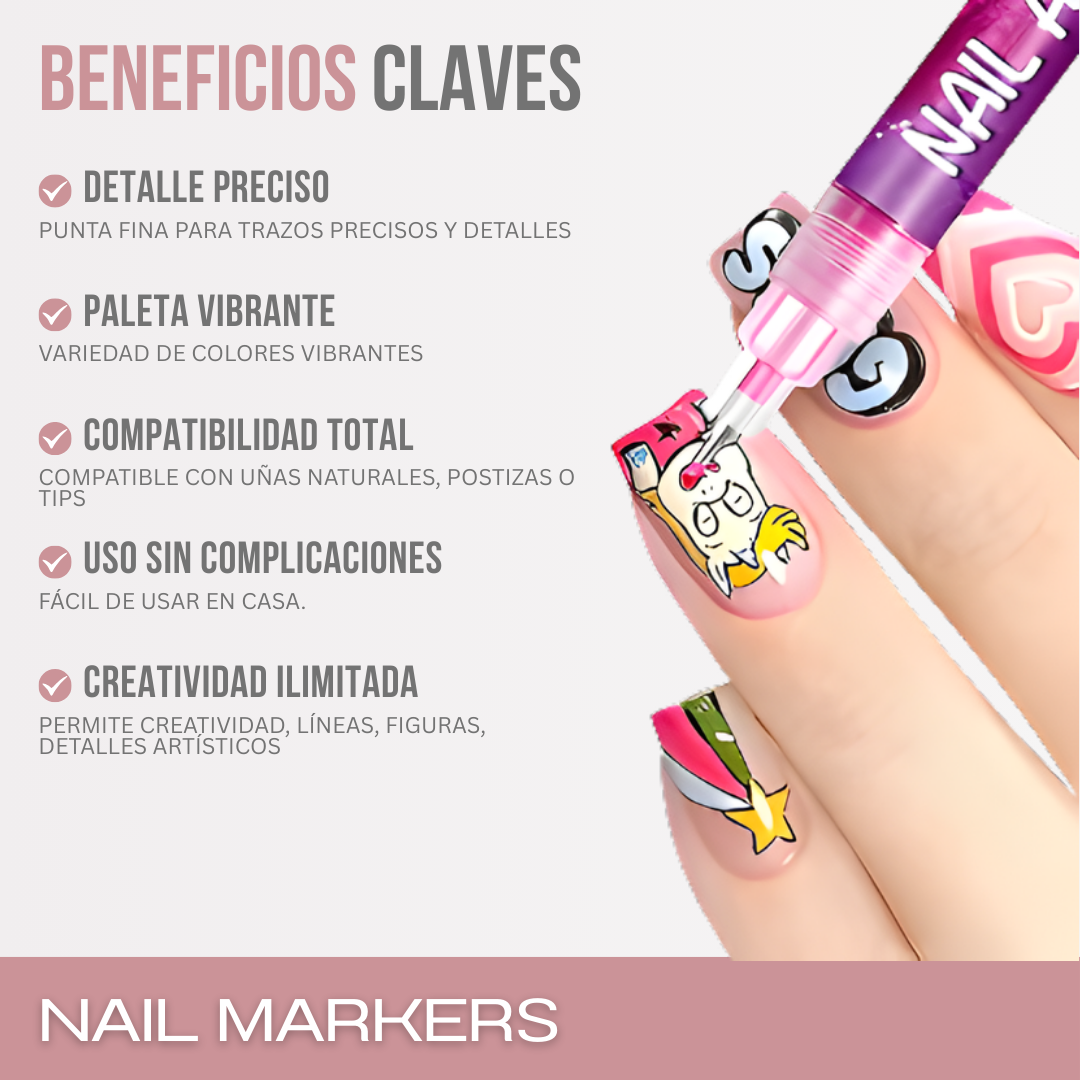 Nail Markers™ - Dibuja tu estilo, color a color