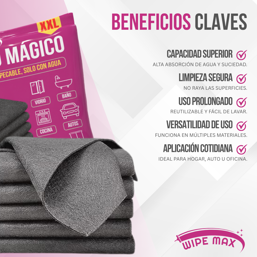 Wipe Max™ – Limpieza impecable, solo con agua