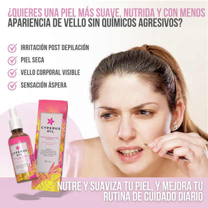 Cyperus Oil™ — Menos vello, más piel. Naturalmente