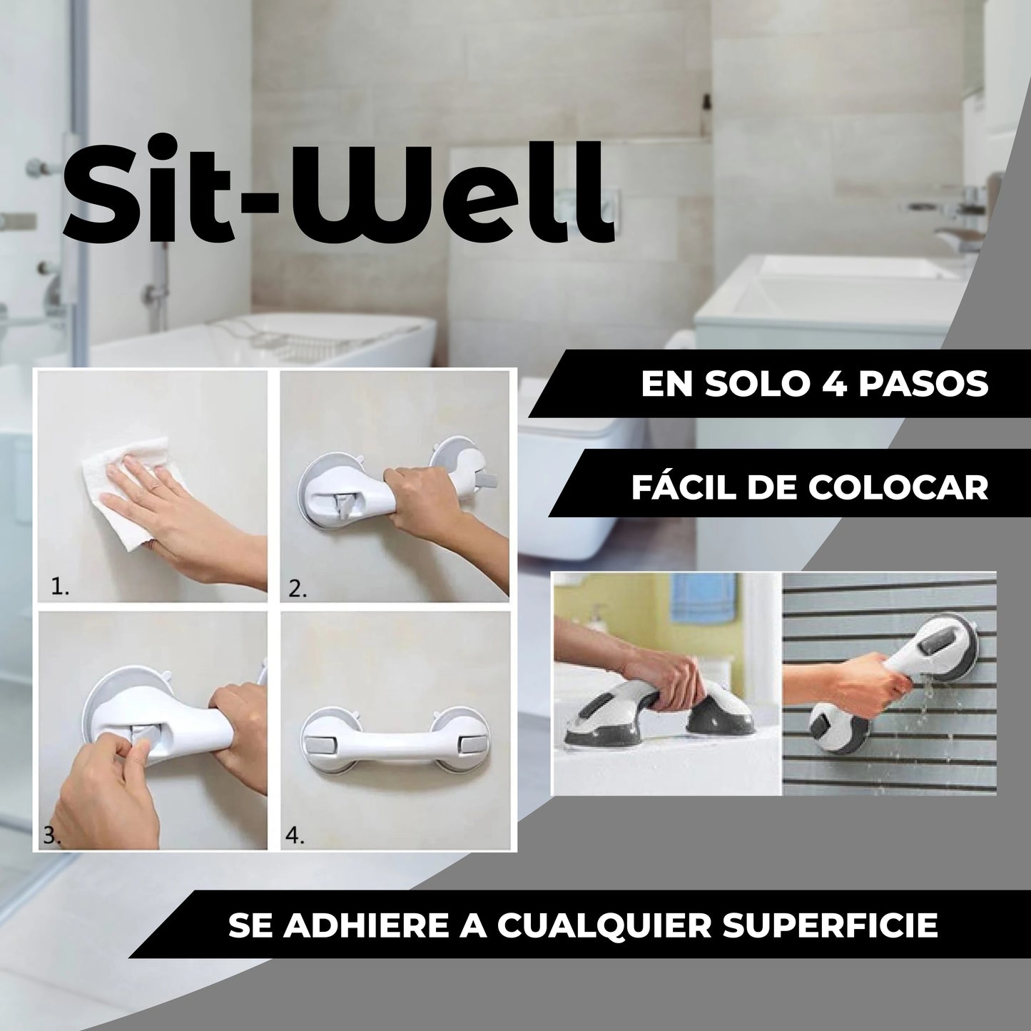 Sit-Well™ - Mango de seguridad para baño