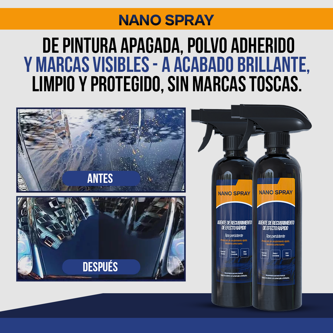 Nano Spray™ - Brillo espejo en minutos, protección por meses.