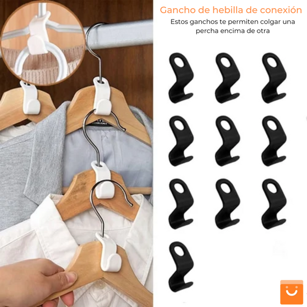 SmartHook™ - Ganchos conectores para colgar ropa que ahorran espacio